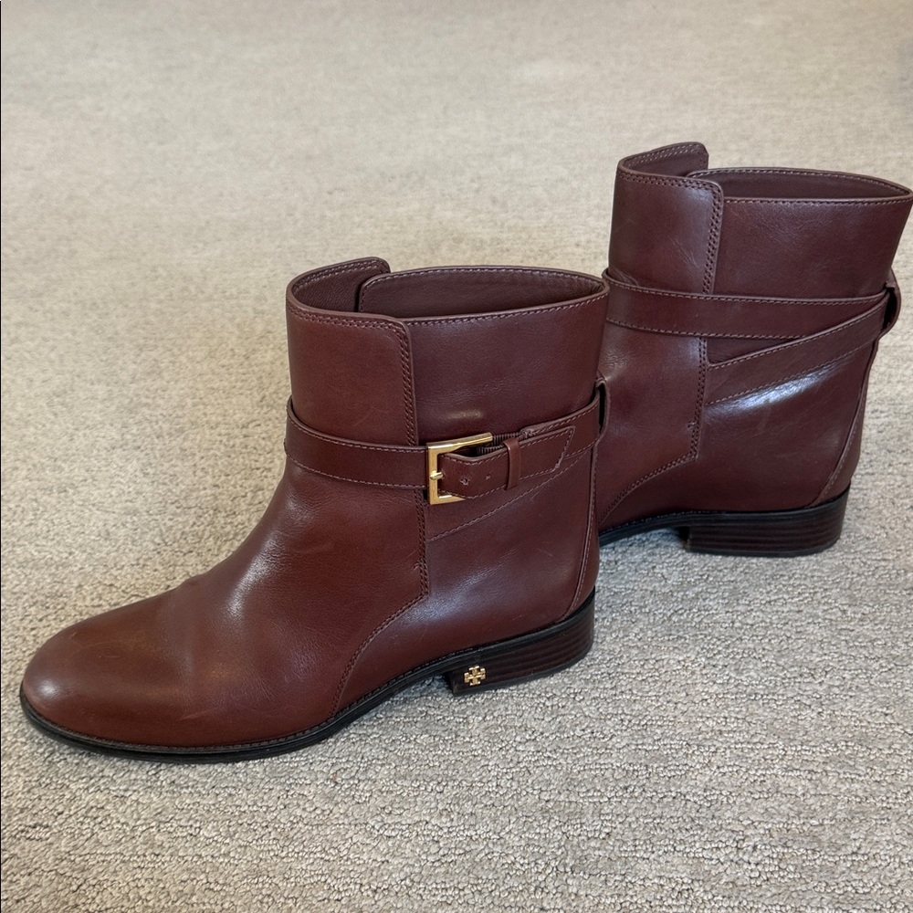 Tory Burch Brown Leather Ankle Boots